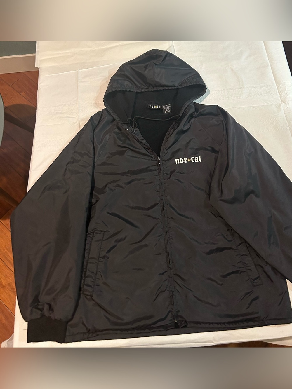 Y2K NOR CAL Windbreaker Jacket
Original Black Full Zip Hooded